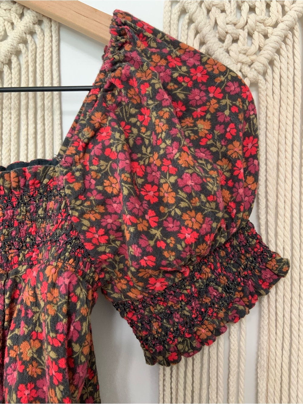 AMERICAN EAGLE Women’s Floral Smocked Puff Sleeve Babydoll Dress XS - Picture 6 of 14